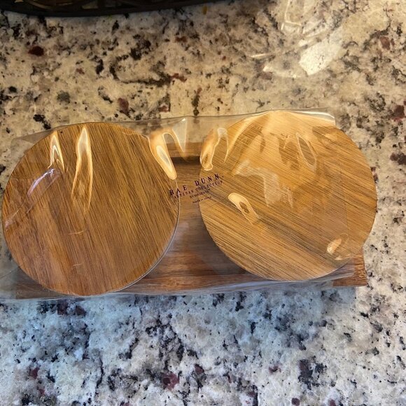 Rae Dunn Ceramic and Wood Pinch&Dash bowl set NWT - Picture 3 of 4